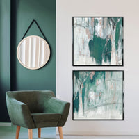 Olivia's 'Shades of Green II' - Framed Canvas - 94x94cm