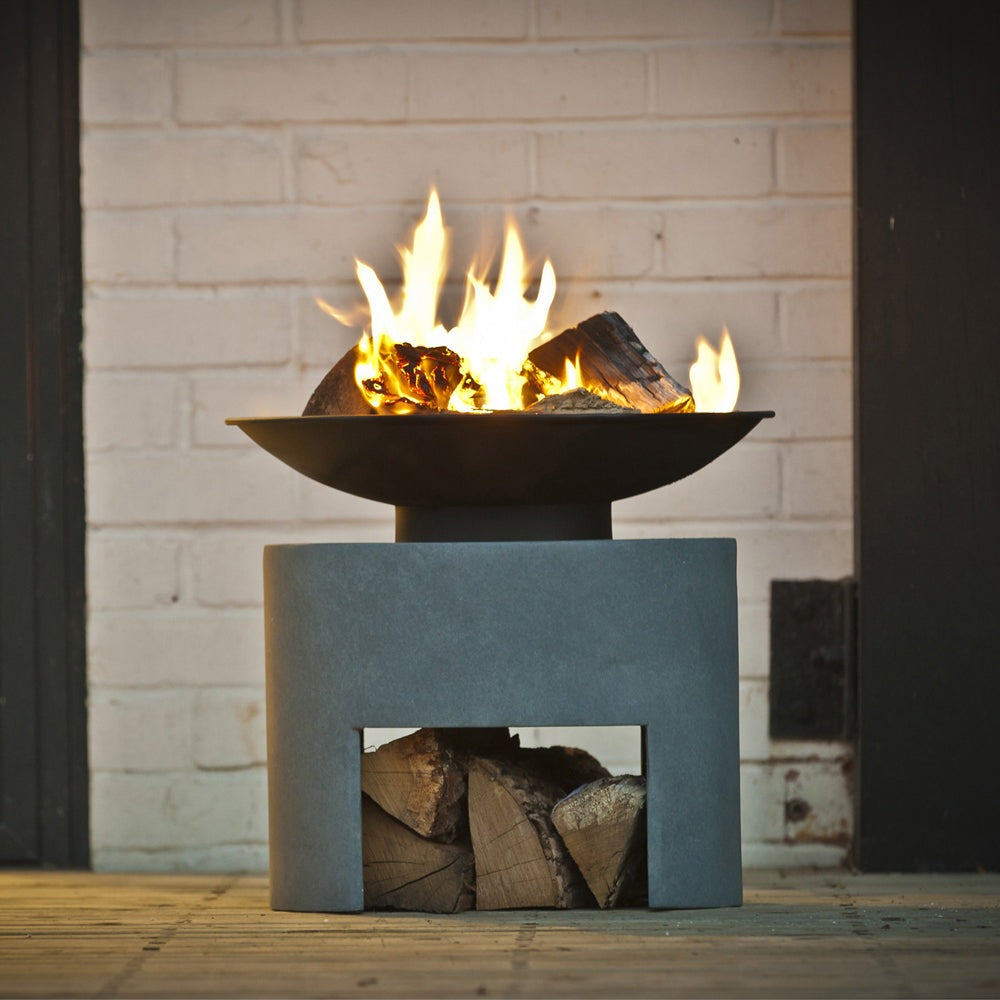 Ivyline Fire Pit & Oval Console Cement
