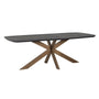 Richmond Cambon Danish Oval Dining Table in Coffee Brown & Brass