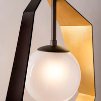 Hudson Valley Lighting Origami 1 Light Pendant in Textured Black & Gold Leaf