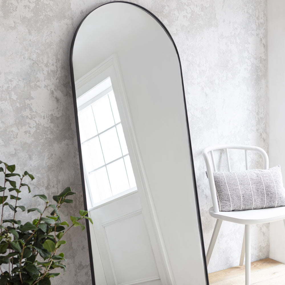 Garden Trading Charlcombe Large Arched Leaning Mirror in Iron