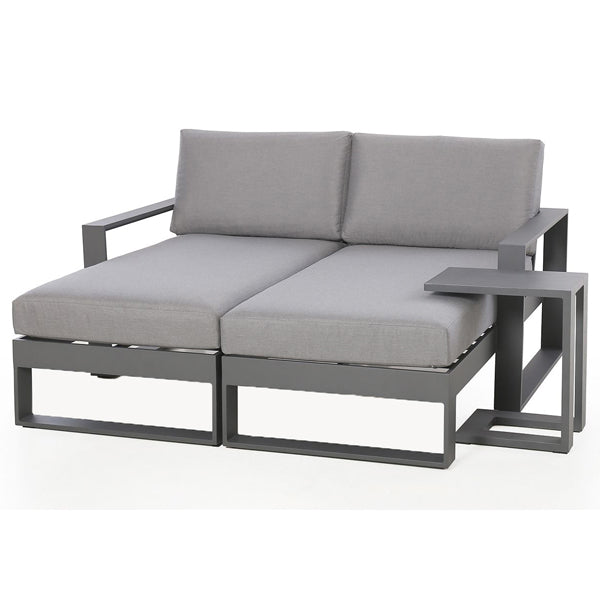 Maze Amalfi Outdoor Lounger With Side Table in Grey