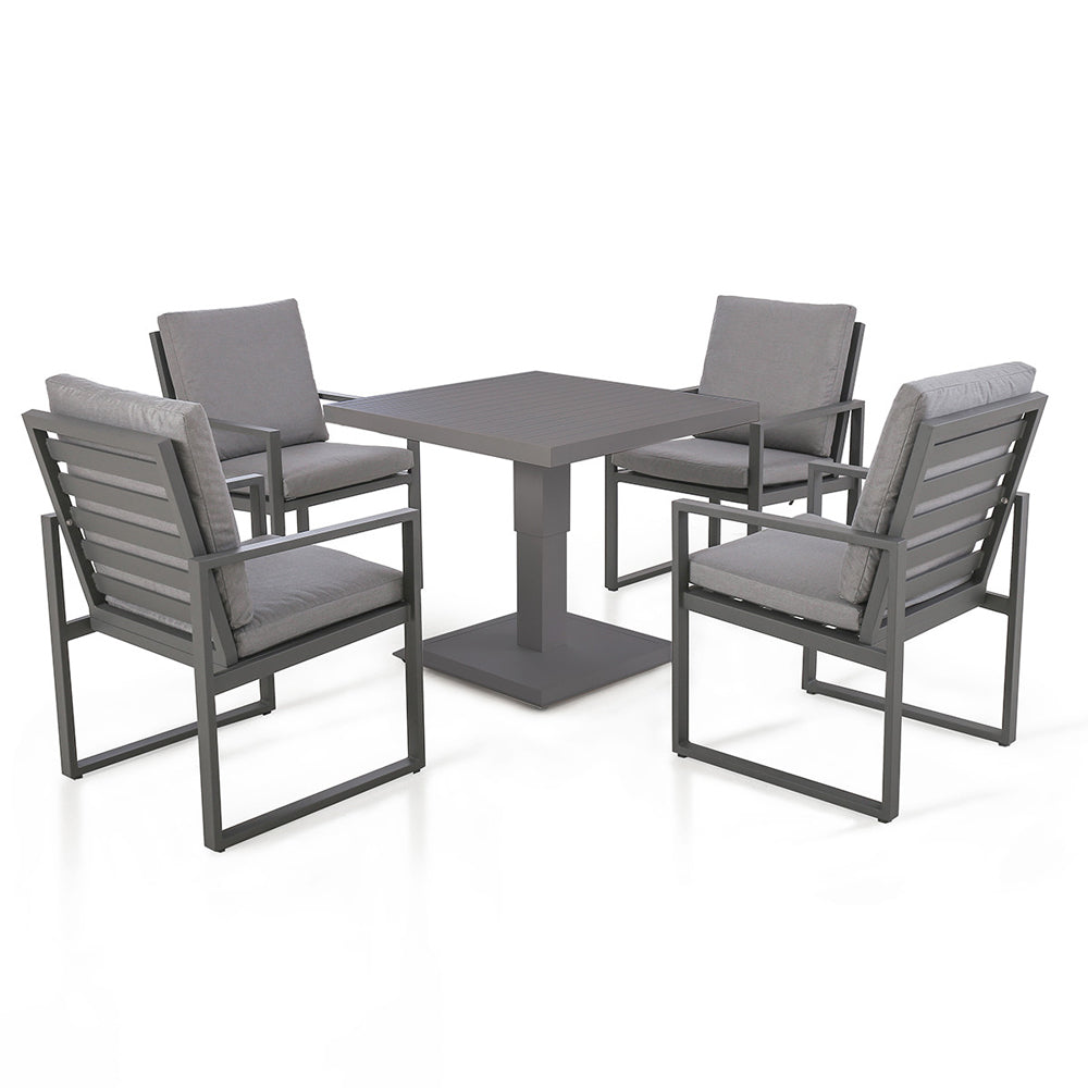 Maze Amalfi 4 Seat Square Dining Set Grey