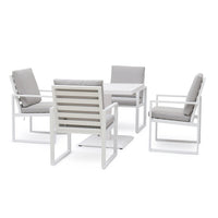 Maze Amalfi 4 Seat Square Dining Set White