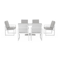 Maze Amalfi 6 Seat Rectangular Dining Set White