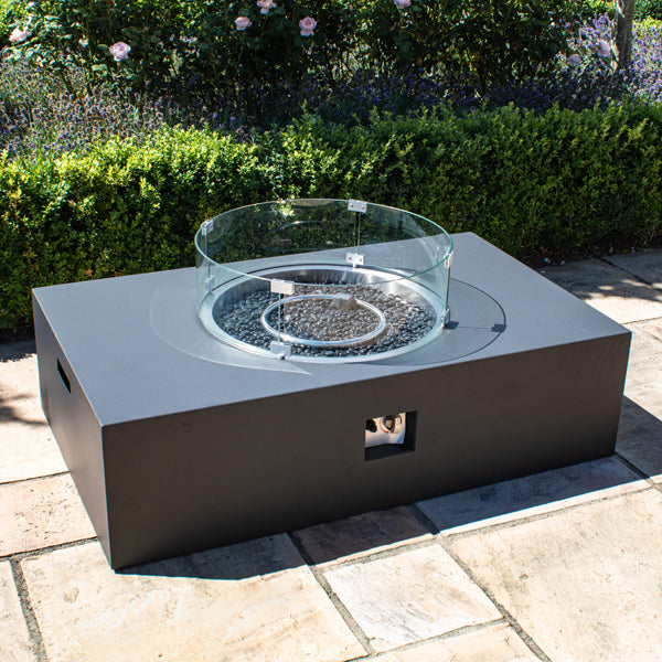 Maze Wide Fire Pit Coffee Table in Charcoal