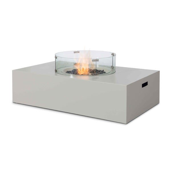 Maze Wide Fire Pit Coffee Table in Pebble White