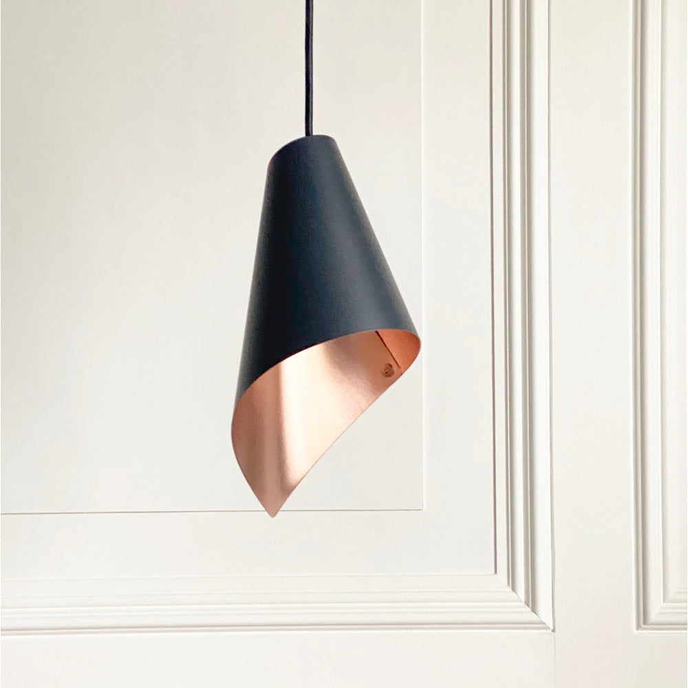 Black copper pendant deals light