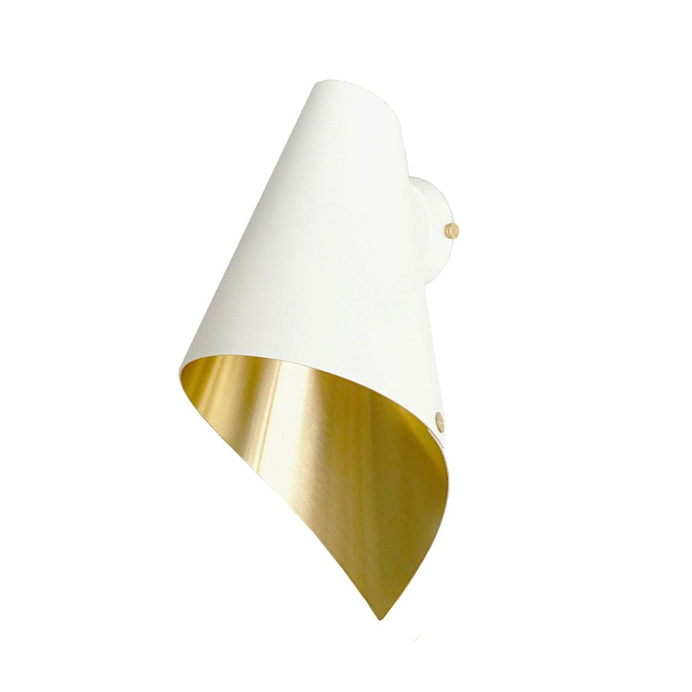 Arcform Lighting - Arc Wall Light in Brushed Brass & White