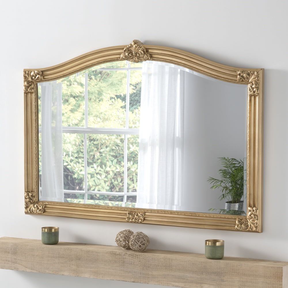 Olivia's Aurora Arched Wall Mirror in Gold