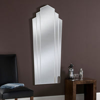 Olivia's Altona Art Deco Bevelled Full Length Wall Mirror in Silver