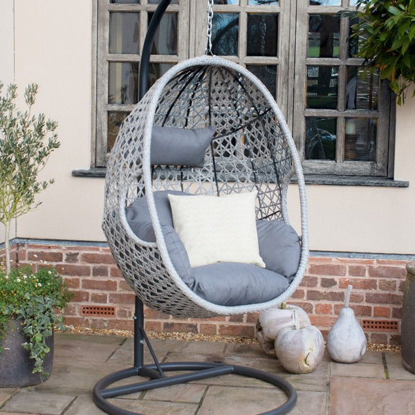 Maze Ascot Outdoor Hanging Chair in Grey
