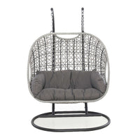 Maze Ascot Double Outdoor Hanging Chair in Grey