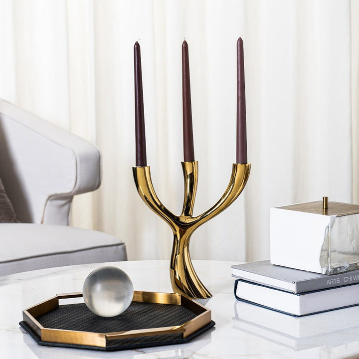 Anthem Candle Holder - Polished Brass LiangAndEimil 2