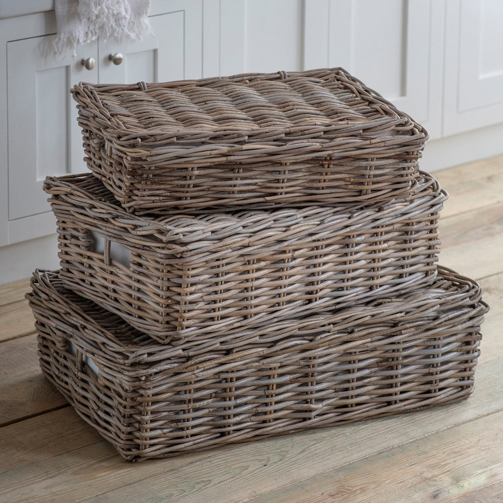 Garden Trading Large Rattan Bembridge Basket with Lid