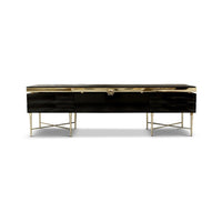 Berkeley Designs Hampshire Media Unit Black Gloss And Brass