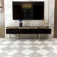 Berkeley Designs Hampshire Media Unit Black Gloss And Brass