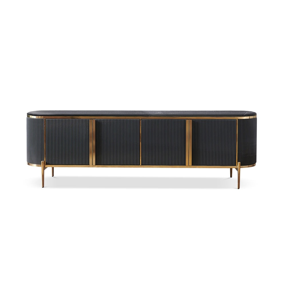 Knightsbridge Media Unit - Black & Brass BerkeleyDesigns 1