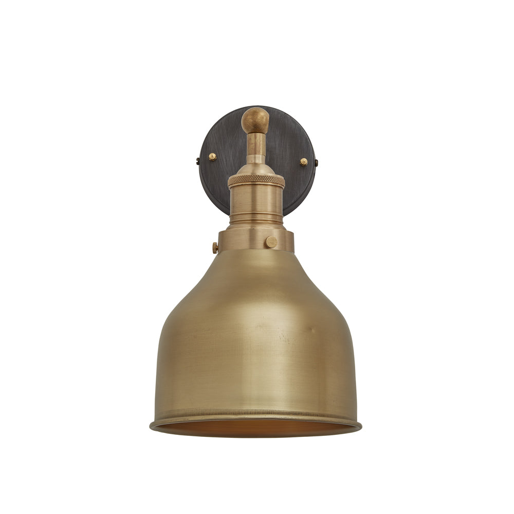  Industville-Industville Brooklyn Cone Brass Wall Light With Plug-Brass 837 