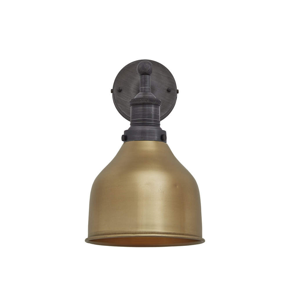  Industville-Industville Brooklyn Cone Brass Wall Light With Plug-Brass 605 