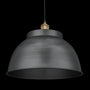 Industville Brooklyn Dome Pendant - 17 Inch - Pewter Dome Brass Holder