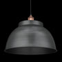 Industville Brooklyn Dome Pendant - 17 Inch - Pewter Dome Copper Holder