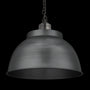 Industville Brooklyn Dome Pendant - 17 Inch - Pewter Dome Pewter Chain