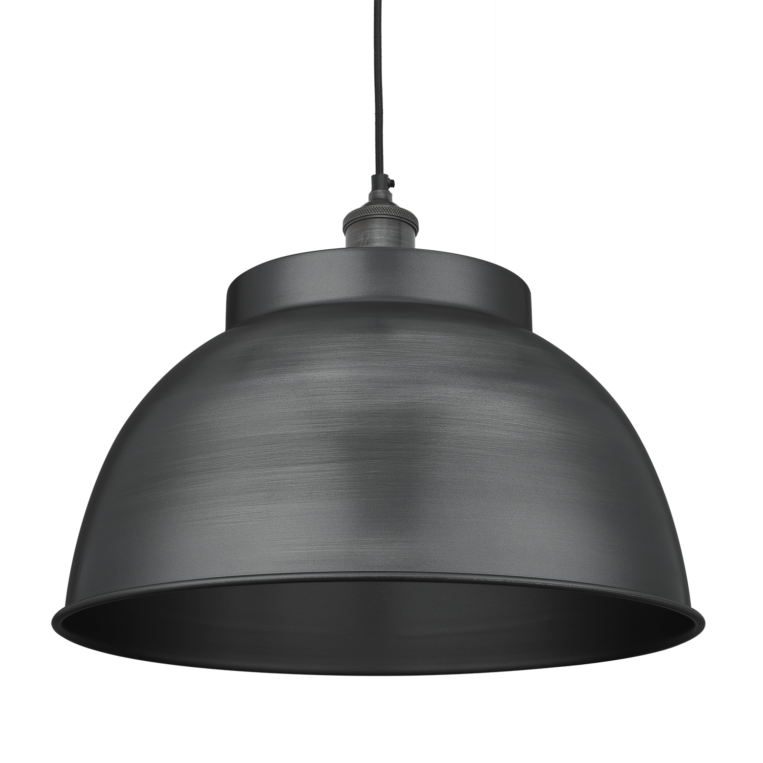 Brooklyn Dome Pendant - 17 Inch - Pewter-Industville-Olivia's 