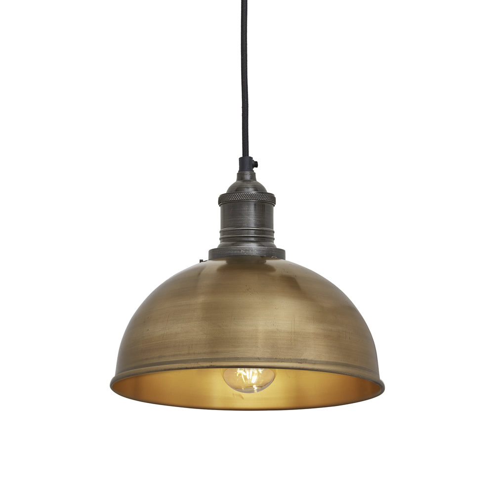 Industville Brooklyn Dome Brass Pendant With Plug