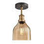Industville Brooklyn Tinted Glass Cone Amber Flush Mount Light