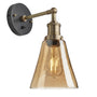 Industville Brooklyn Tinted Glass Flask Amber Wall Light