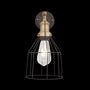 Industville Brooklyn Wire Cage Wall Light - 6 Inch - Brass - Cone