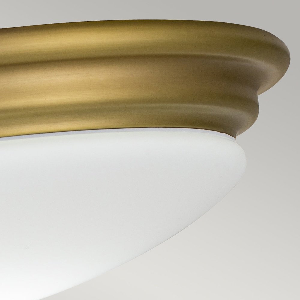 Lighting Brompton 1 Light Flush Mount Light - Brushed Brass Elstead 3