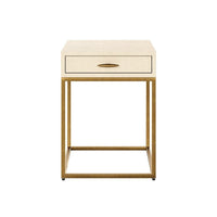 DI Designs Hampton Square Bedside Table - Ivory Shagreen