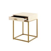 DI Designs Hampton Square Bedside Table - Ivory Shagreen