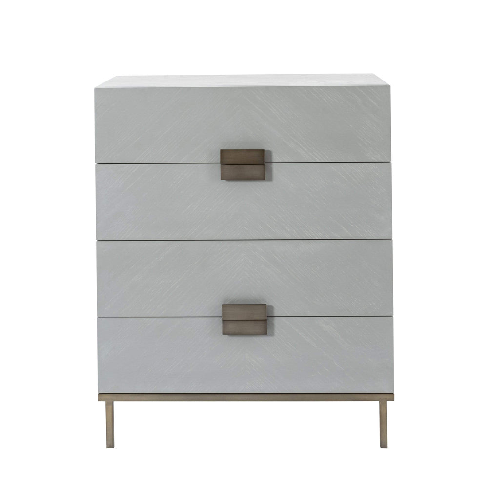 Twenty10 Designs Lilly Wide Grey 4 Drawer Chest Of Drawers