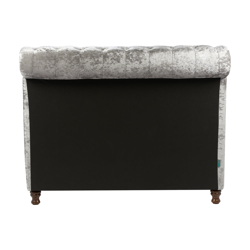 Olivia's Caspian Bed in Steel Crushed Velvet