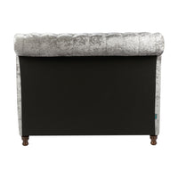 Olivia's Caspian Bed in Steel Crushed Velvet