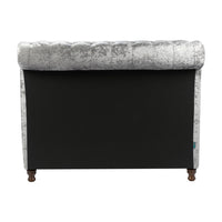 Olivia's Caspian Side Opening Ottoman Bed in Steel Crushed Velvet