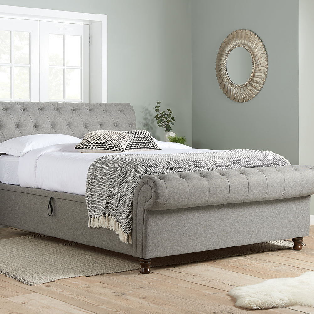 Olivia's Caspian Side Opening Ottoman Bed in Grey