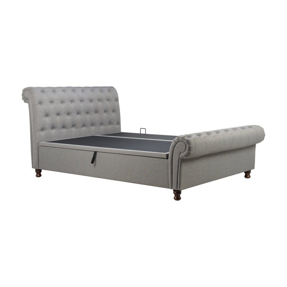 Olivia's Caspian Side Opening Ottoman Bed in Grey