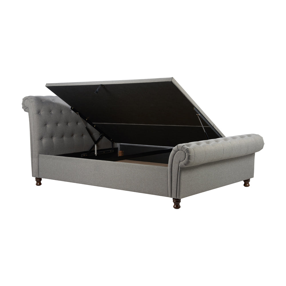 Olivia's Caspian Side Opening Ottoman Bed in Grey