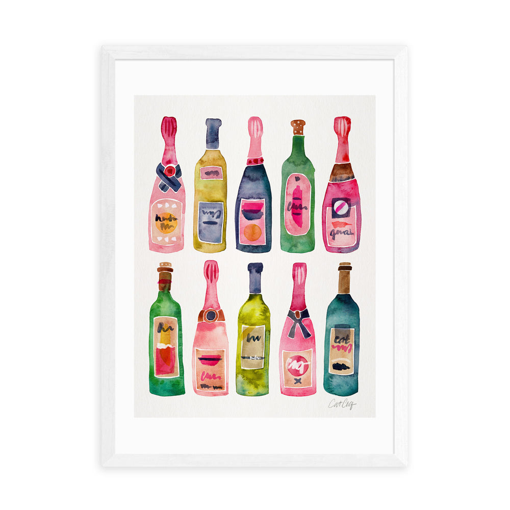Champagne by Cat Coquillette - A3 White Framed Art Print