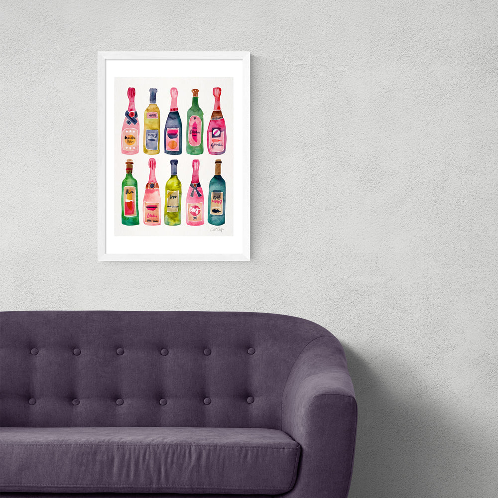 Champagne by Cat Coquillette - A3 White Framed Art Print
