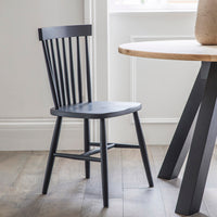 Garden Trading Pair of Spindle Back Chairs in Carbon Grey