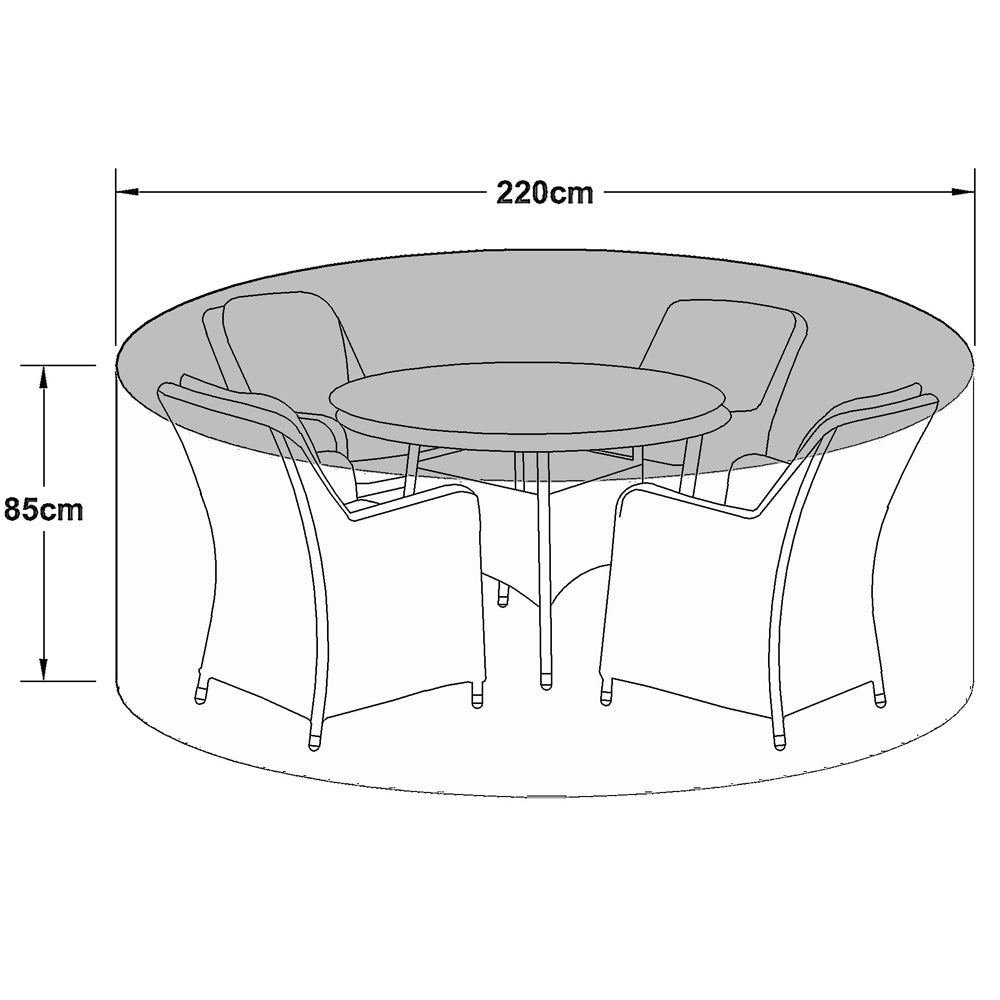 Maze Winter Cover Outdoor Cover for 4 Seat Round Dining Set Black