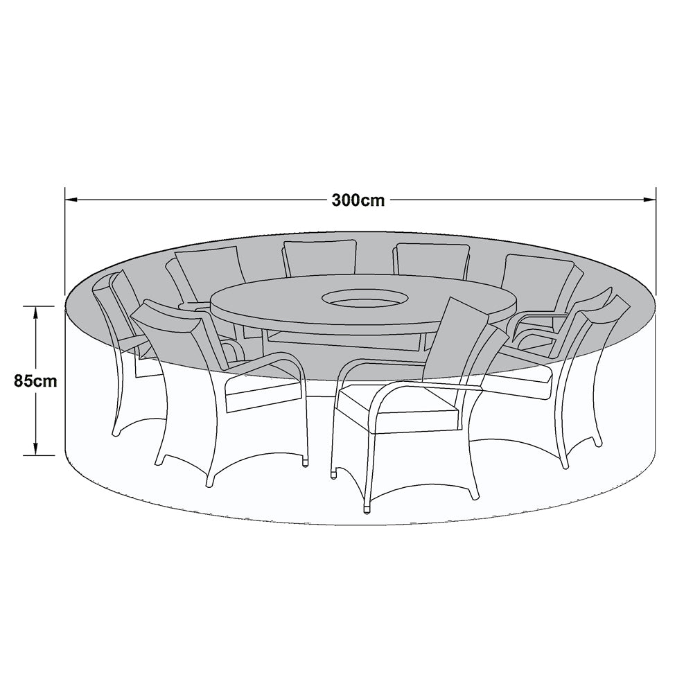 Maze Winter Cover Outdoor Cover for 8 Seat Round Dining Set Black