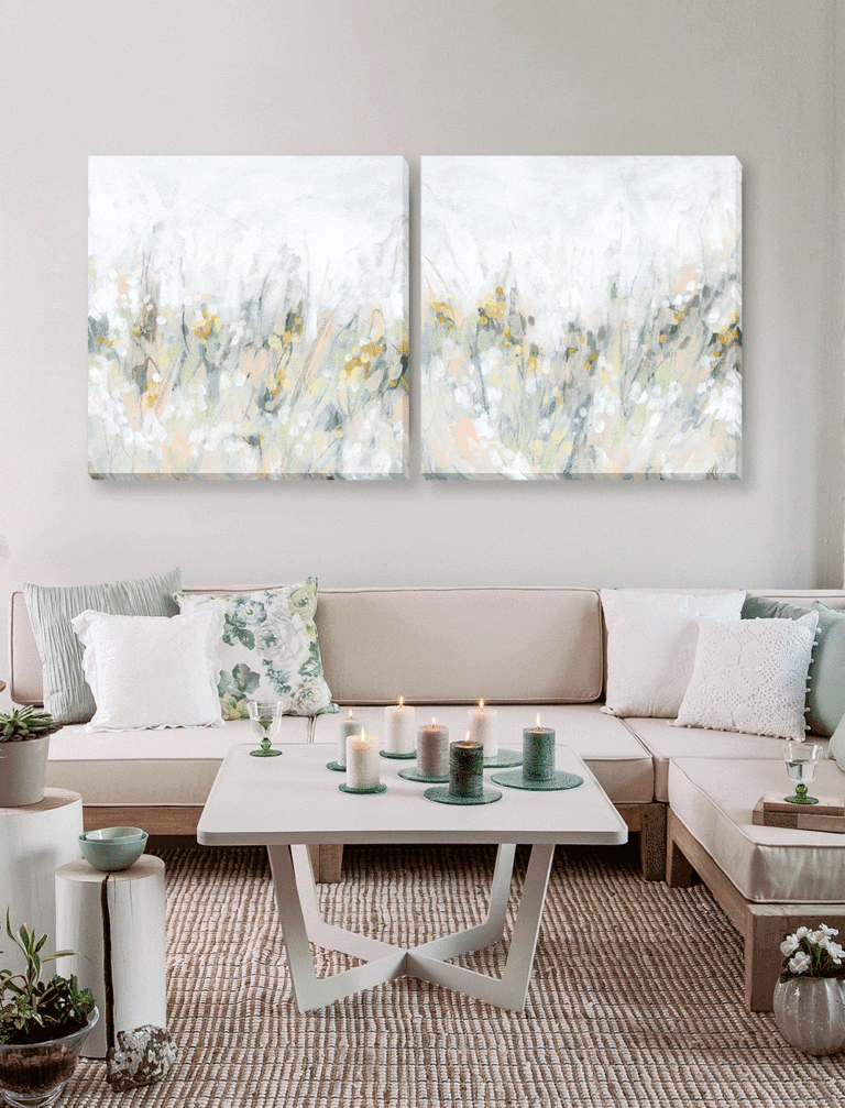 Olivia's 'Fresco Meadow II' - Wrapped Canvas - 90x90cm