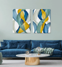 Olivia's 'Vertical Bands I' - Wrapped Canvas - 90x69cm