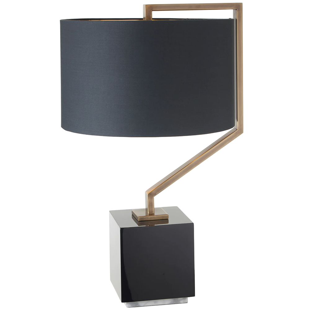 RV Astley Cyclone Table Lamp Black and Brass Finish
